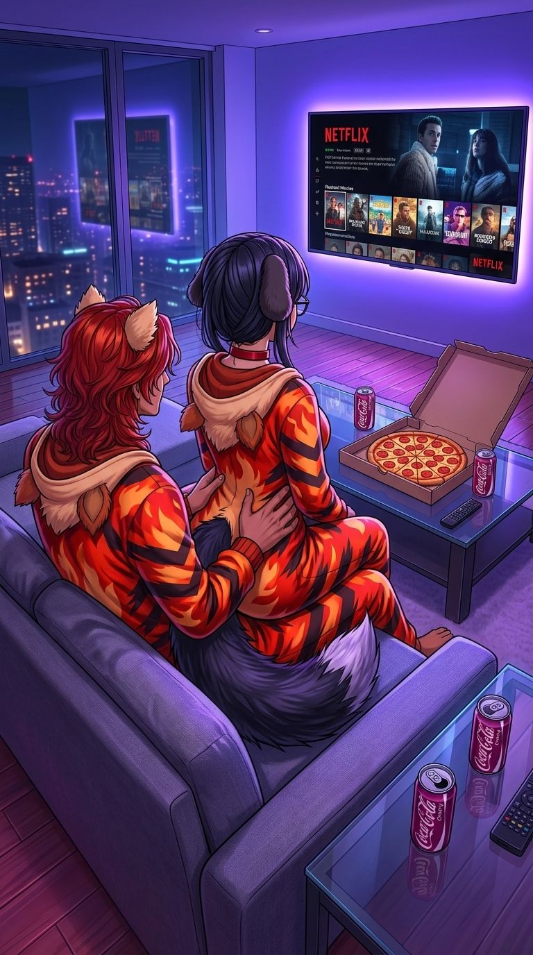 Netflix and chill part 2!!! 📺🍕🥤✨🌙