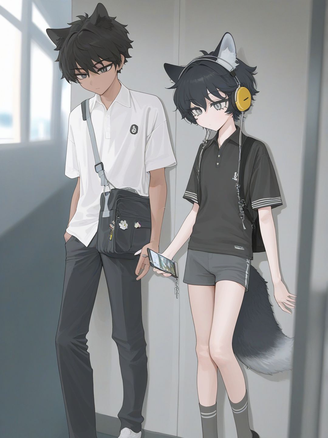 Eddy and his sister 🐺🩶🤍🖤