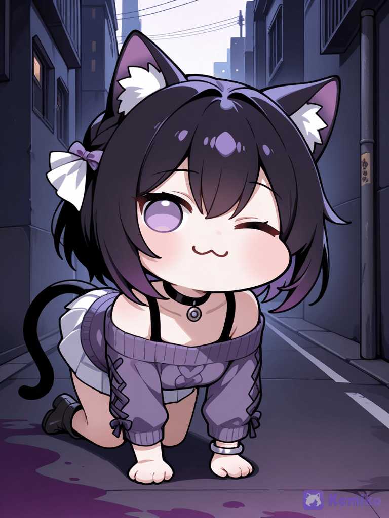 Cute cat 💜🤍🖤