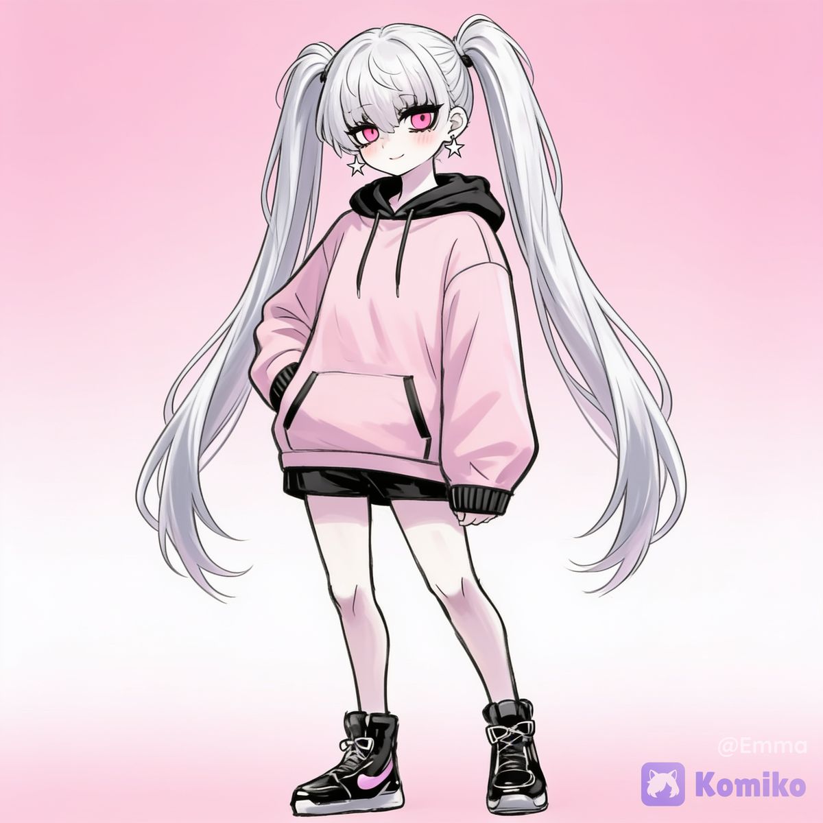 Twin Tails Pink Hoodie Vibes ✨