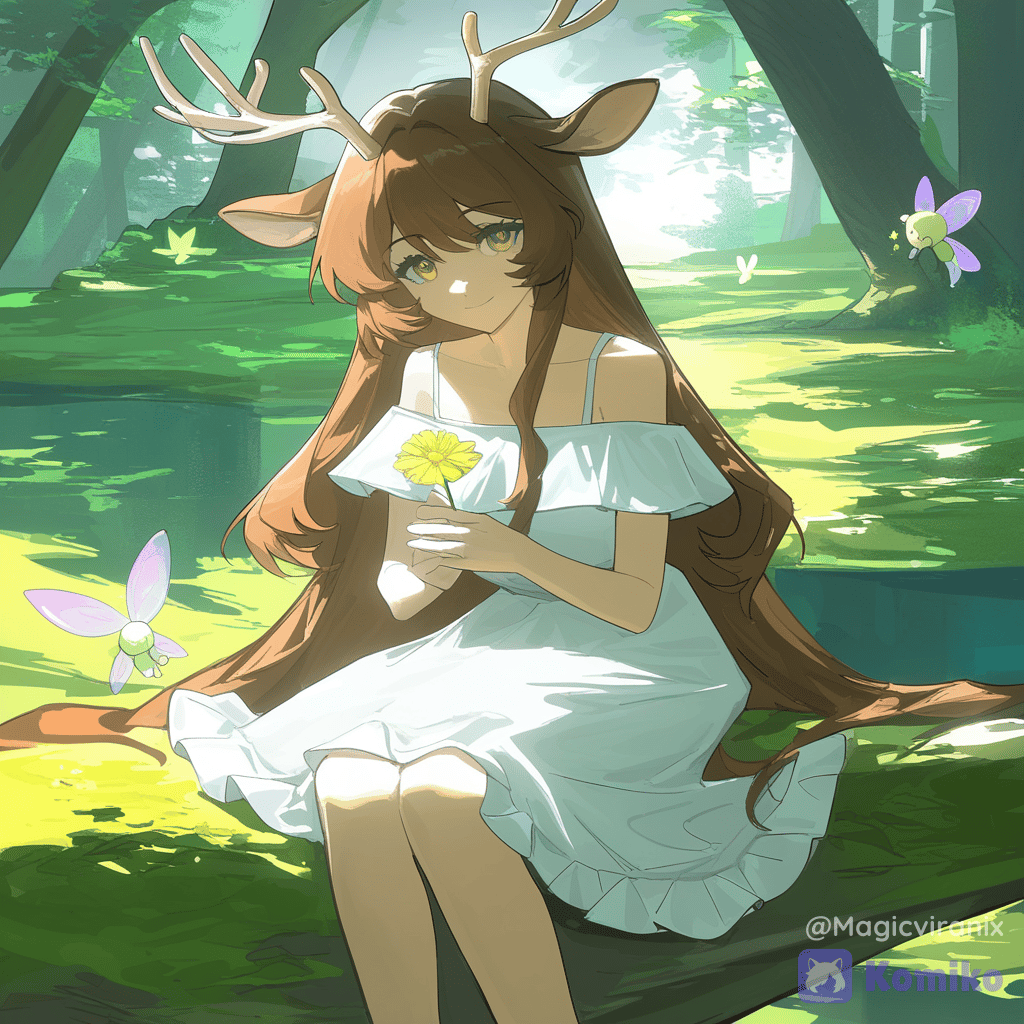 Deer Girl's Sunny Forest Vibes 🦌🌼