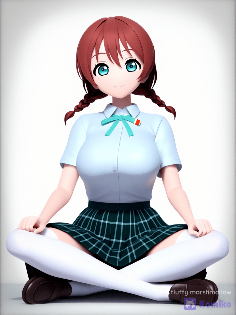 Emma Verde, 1girl, Sitting Indian Style