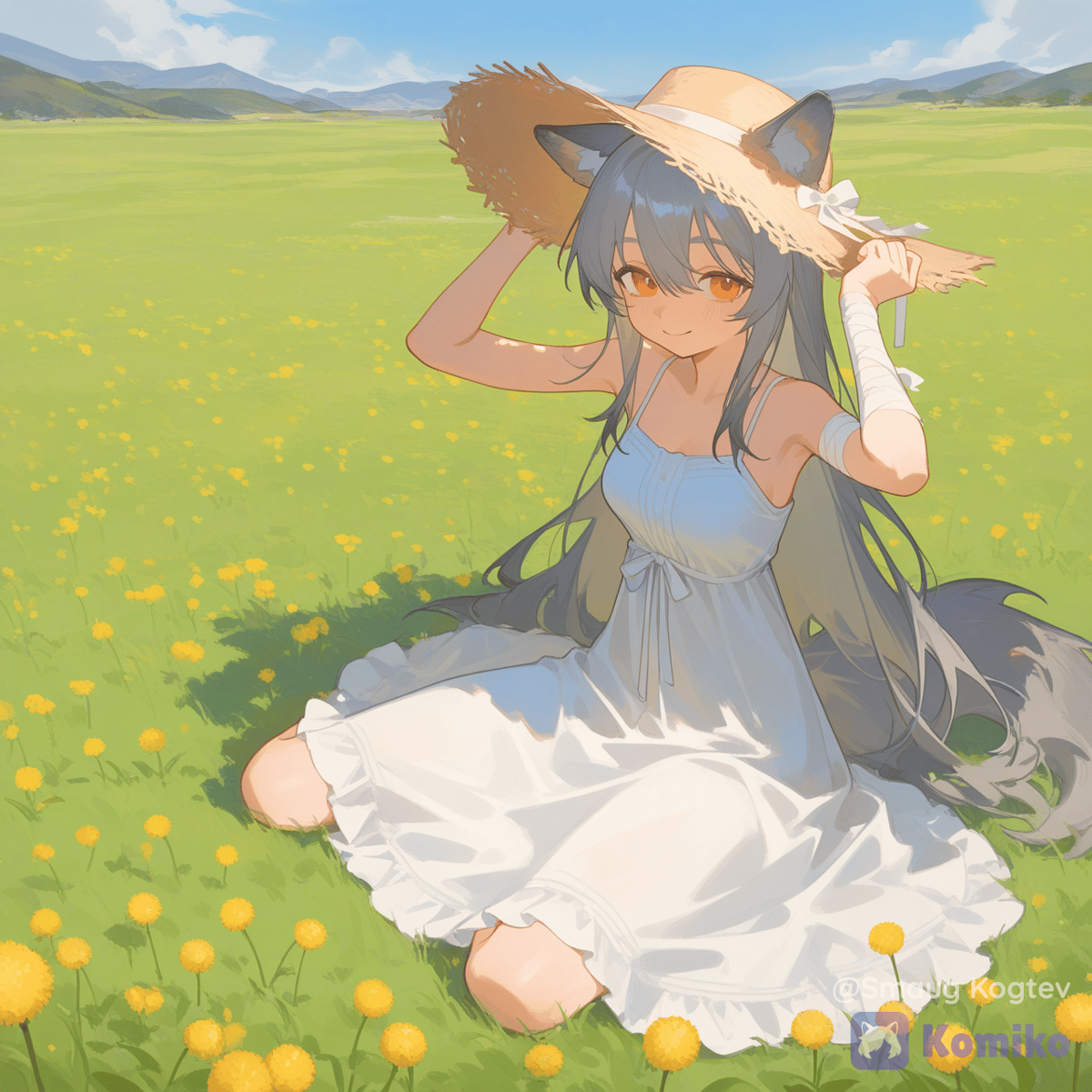 She-wolf on a summer field