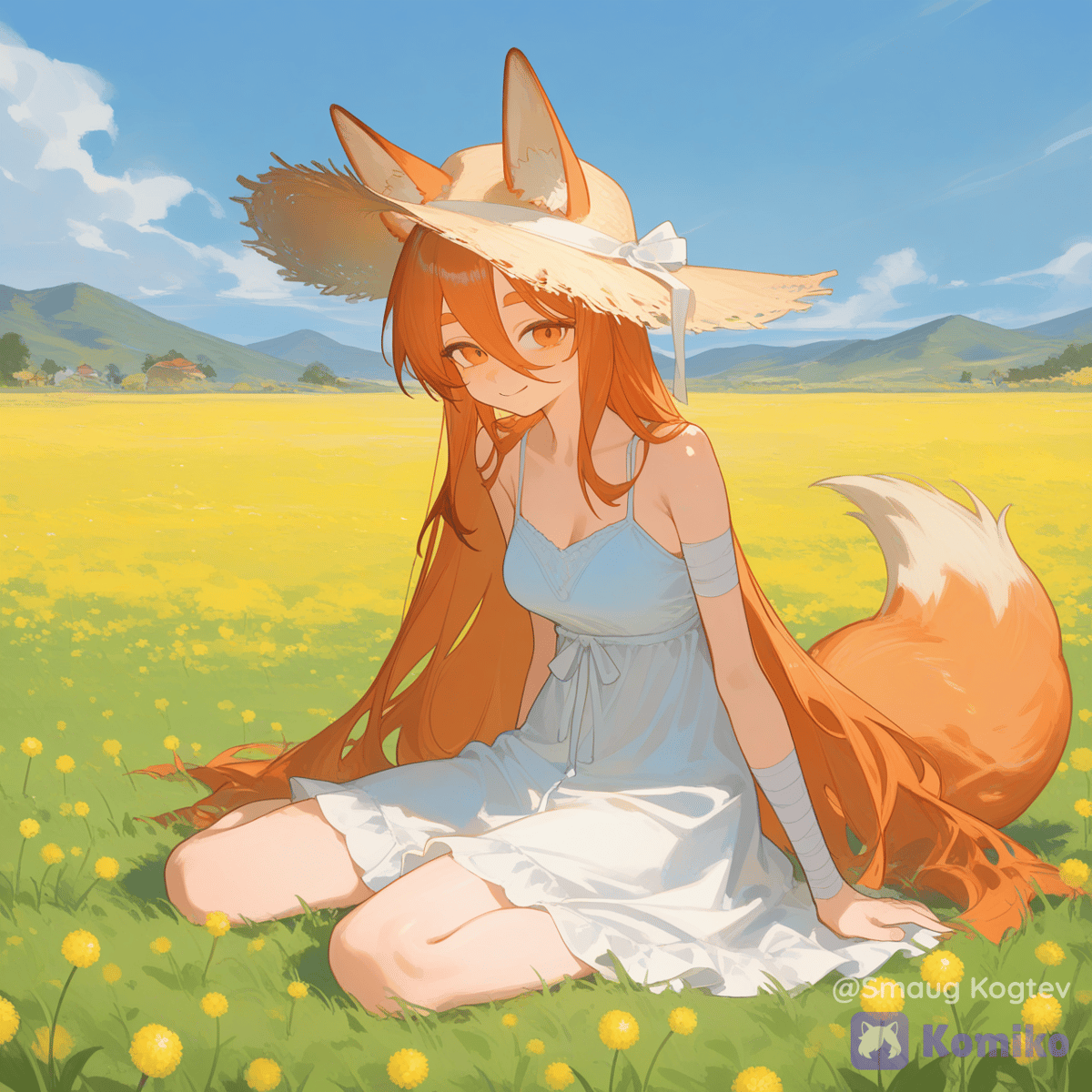 In the field with the fox