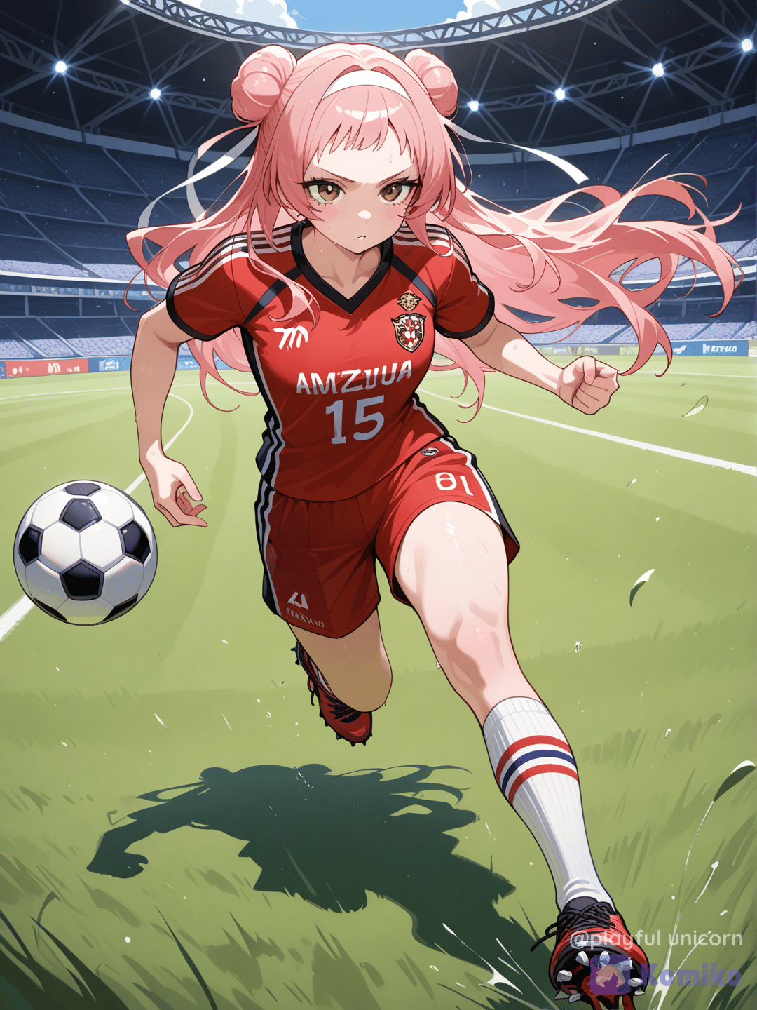 Soccer player Erza cosplay
