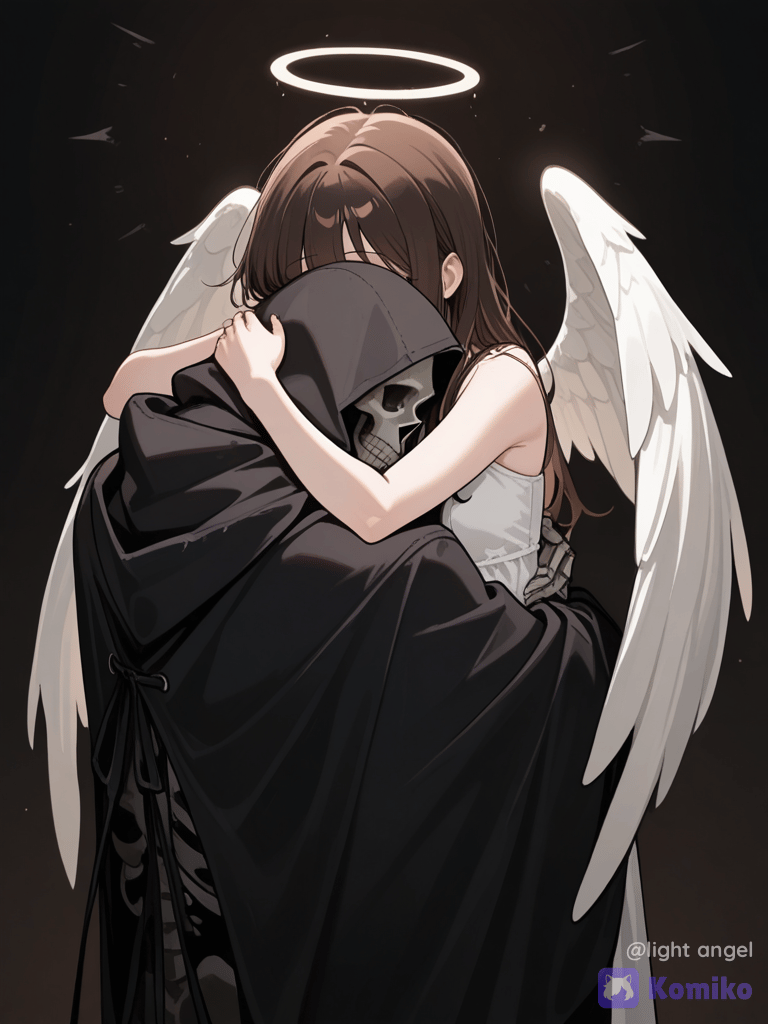 Angel hugging death