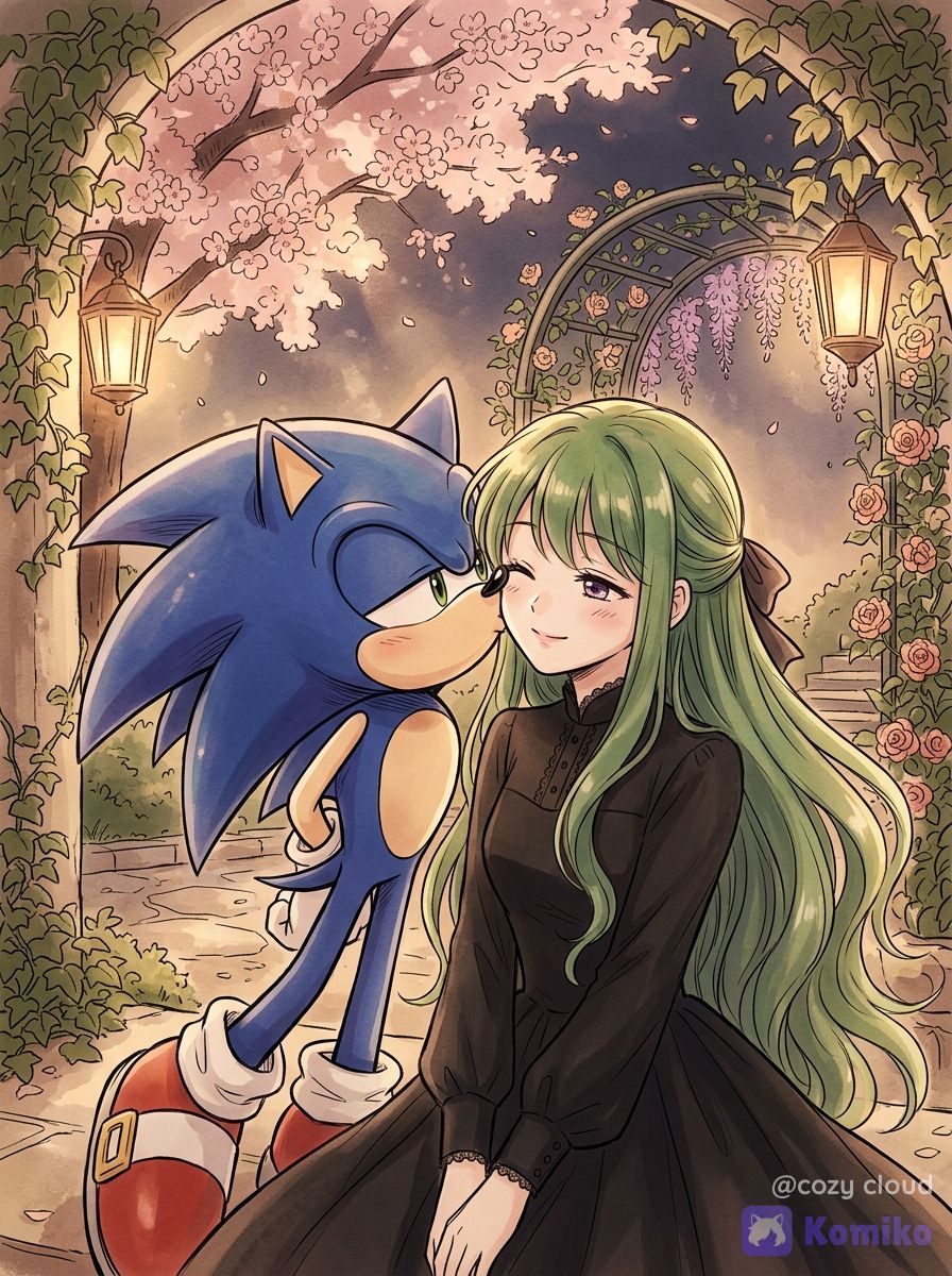 Sonic kisses Amanda