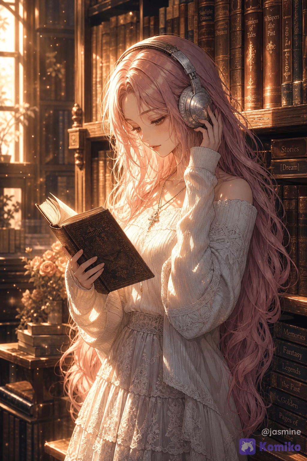 at the library