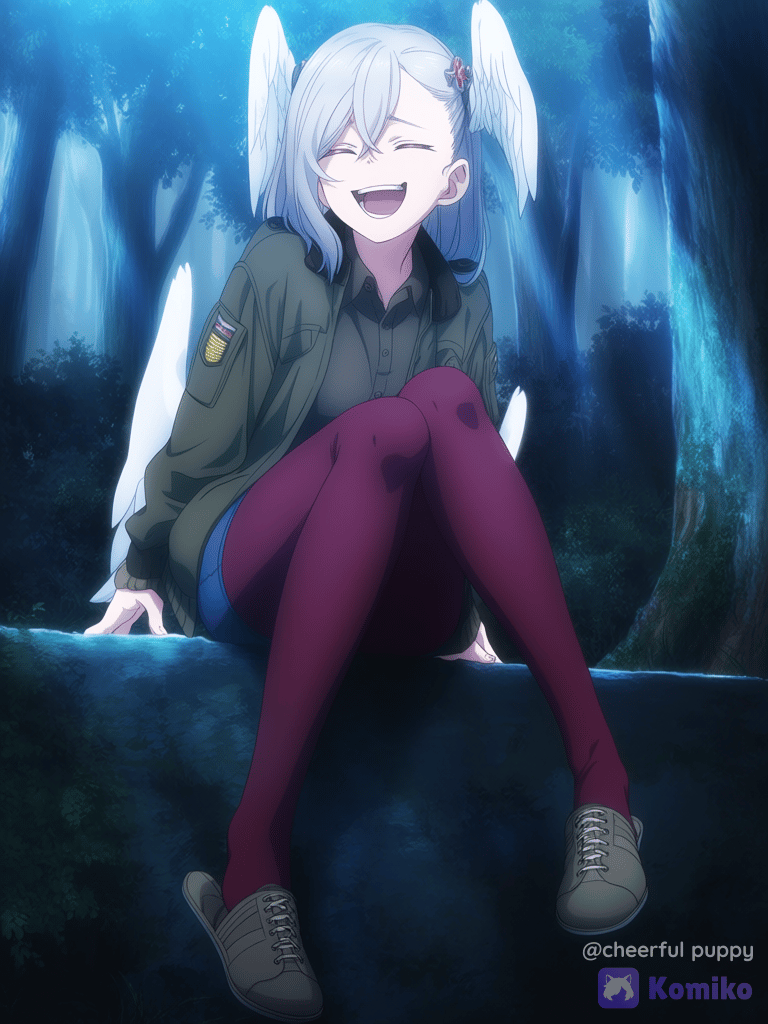 翼の髪飾りの少女