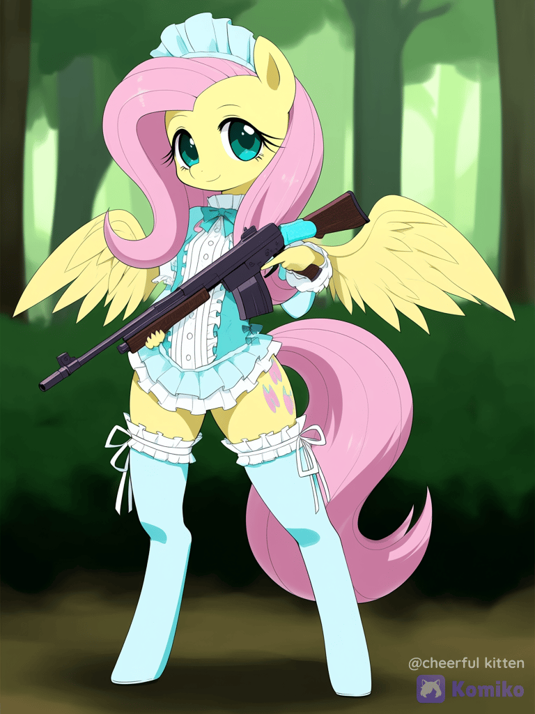 Pretty Fluttershy With A Gun