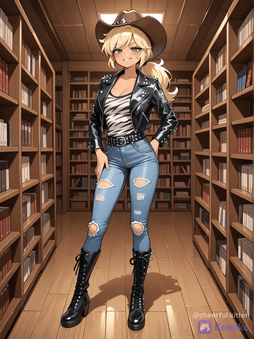 Punk Applejack In The Library