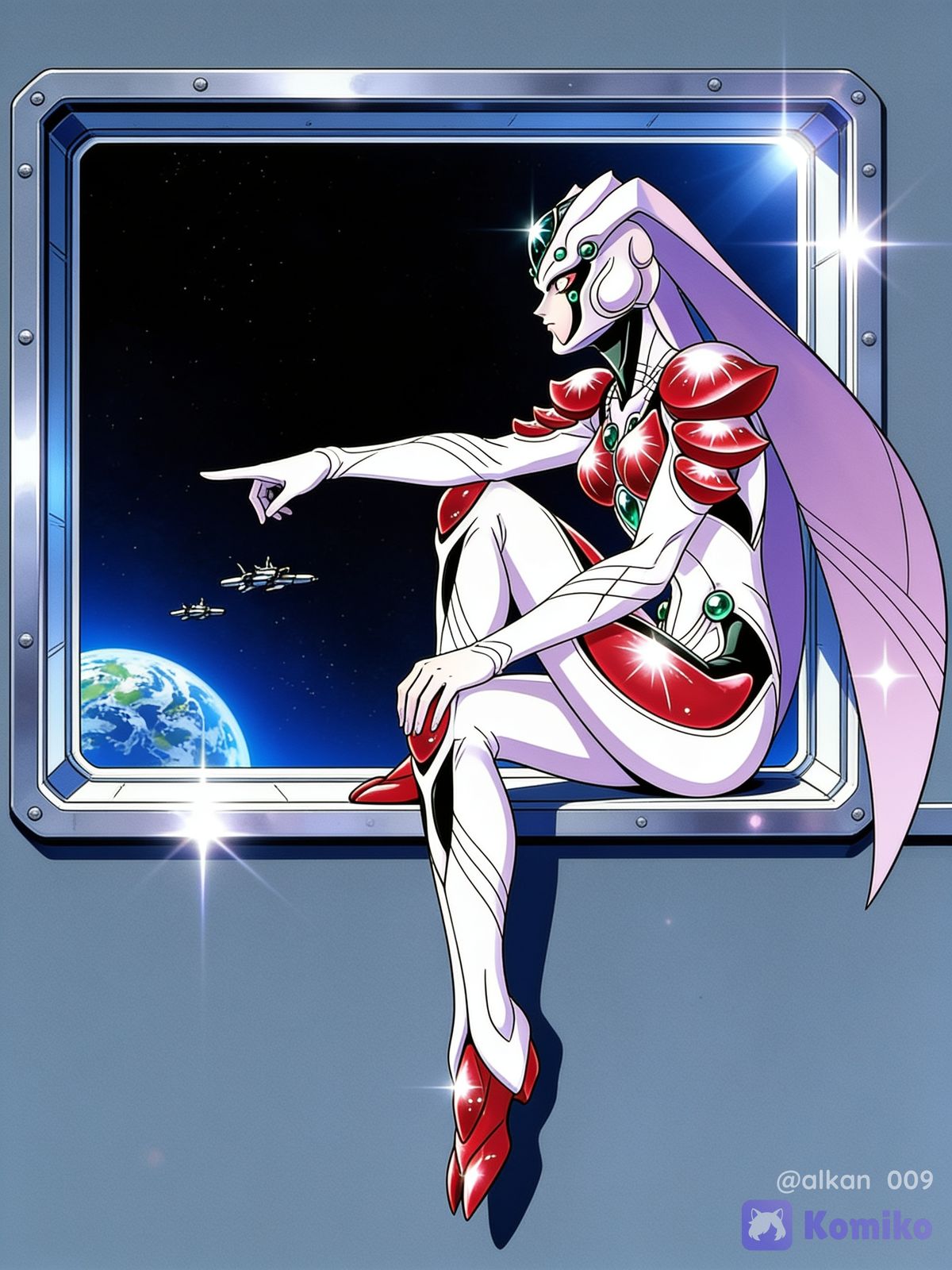 sentada en la ventana