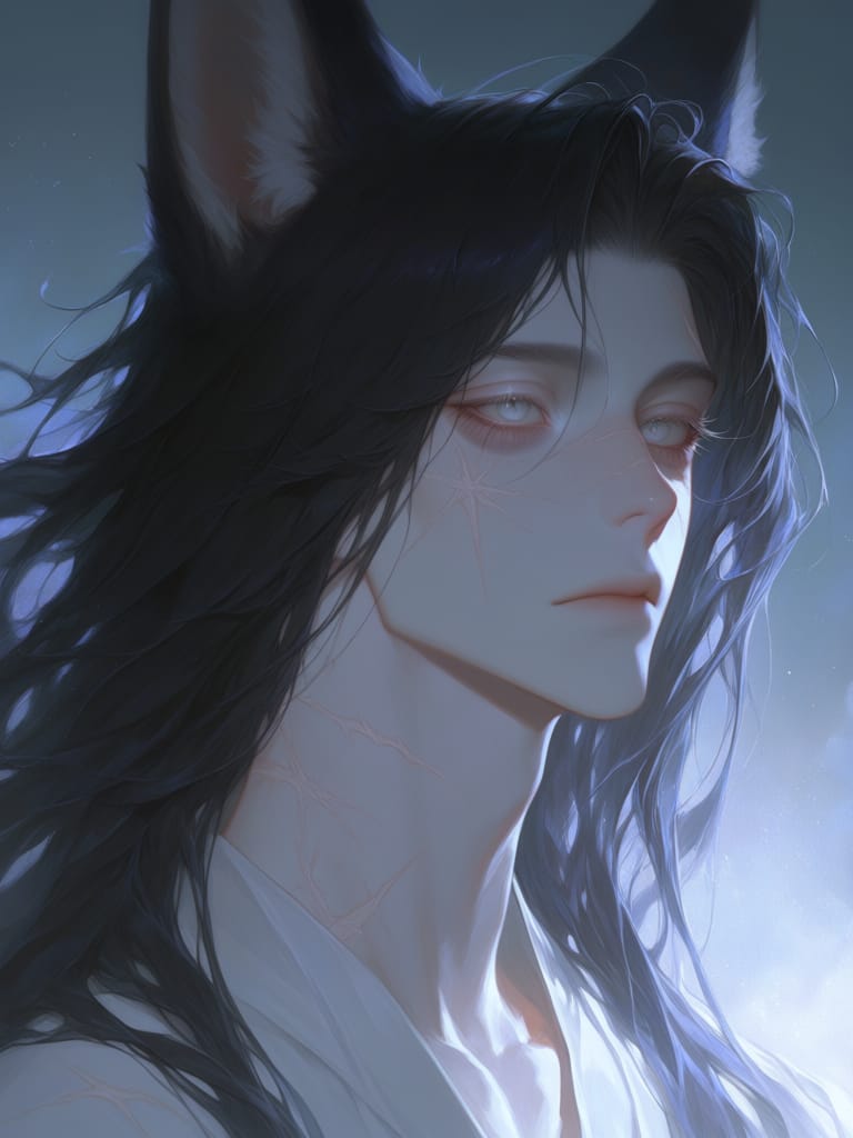 black and white fox