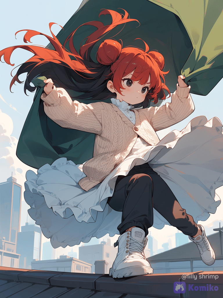 Cocolate as a child with red hair