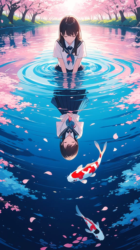 Cherry Blossoms of the Water Mirror
 水鏡の桜