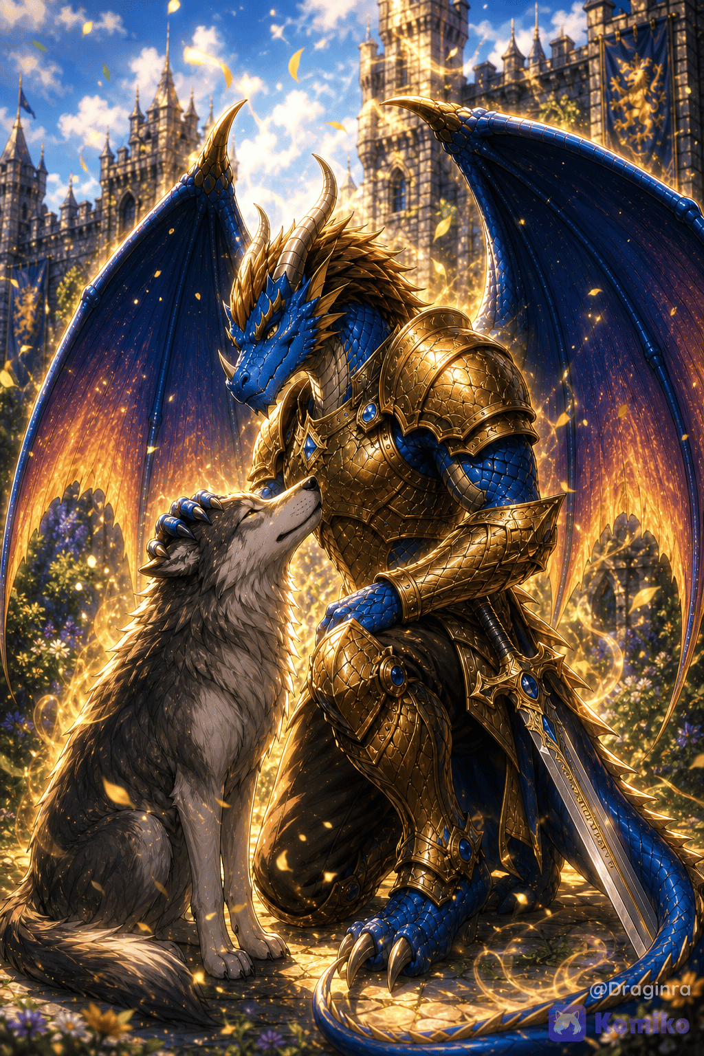 A bond between a wolf and a dragon