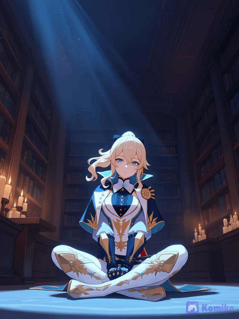 Jean in library