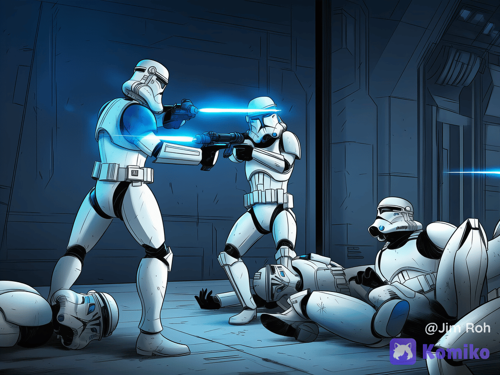 Clone Trooper under fire
