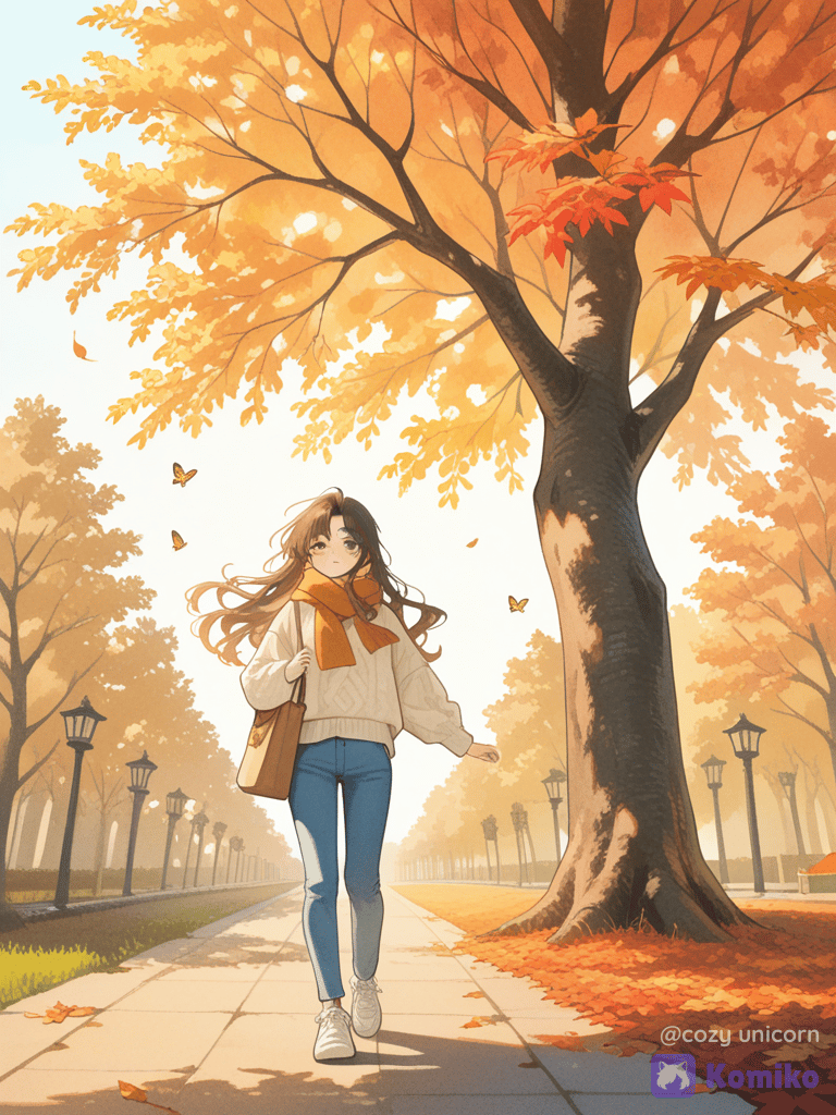 Welcome fall season, walking and enjoying