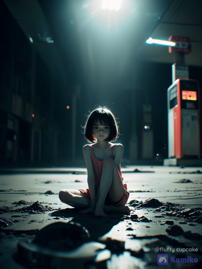 Girl abandoned at a gas station