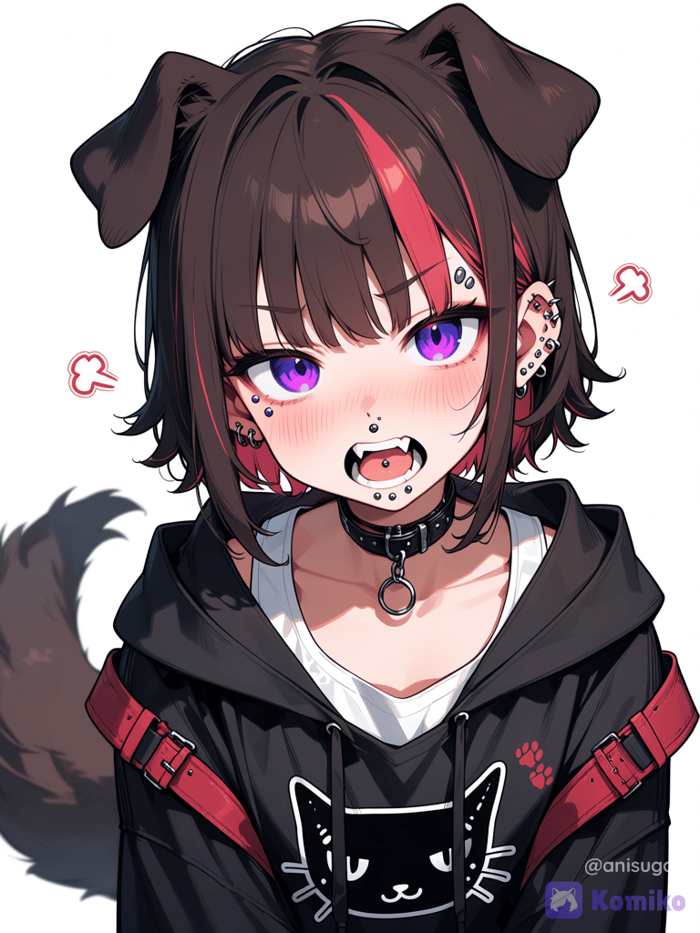 Ушки лабрадора и яркие пирсинги 🐾💜