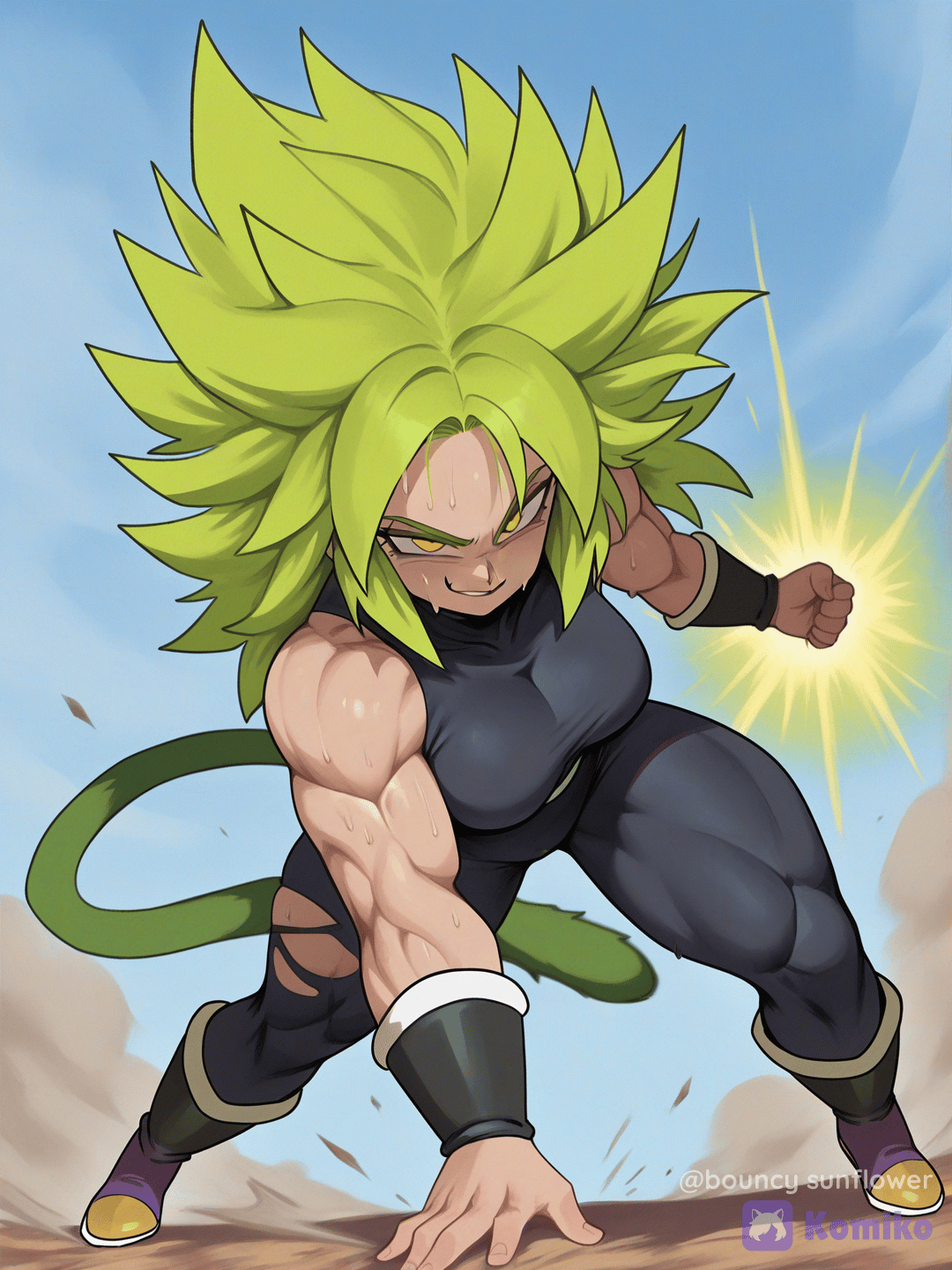 @Broly_(Dragon_Ball_Super),versão,feminina, [thick-line-pop-style]