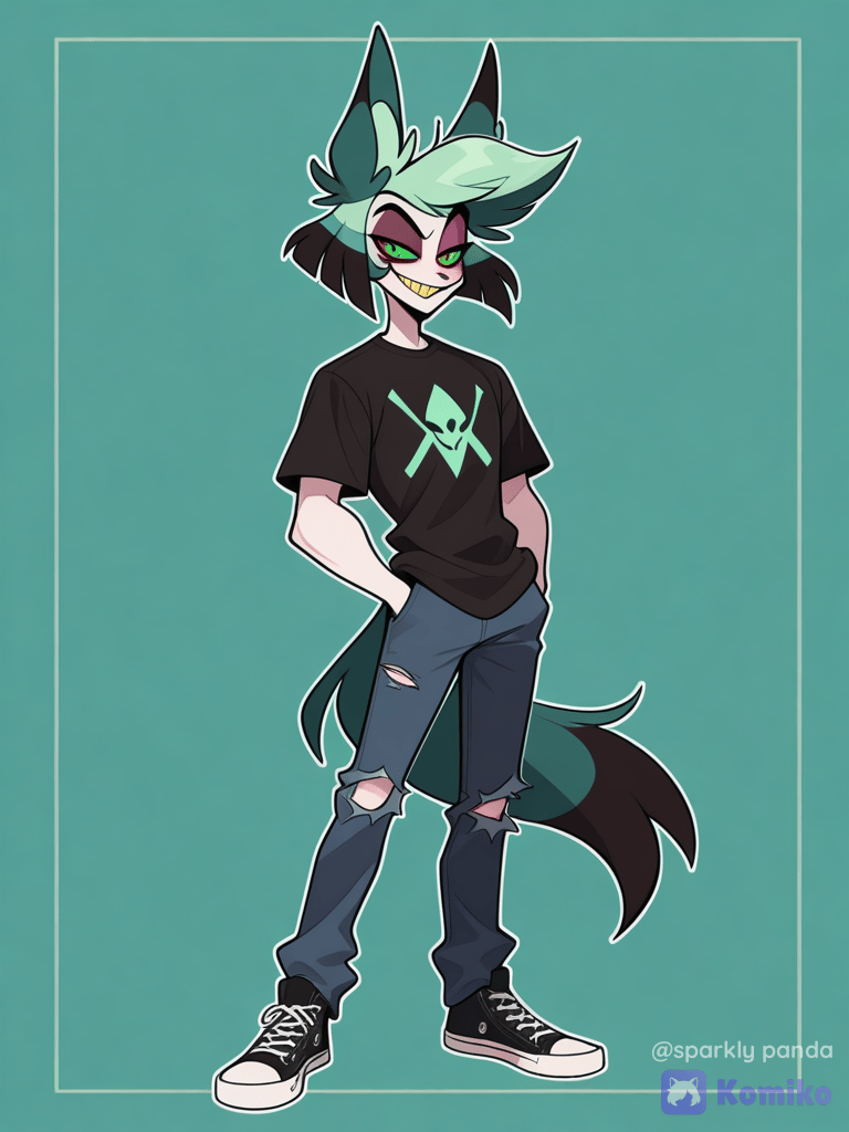 Wolfie’s Edgy Street Look 🐺💚