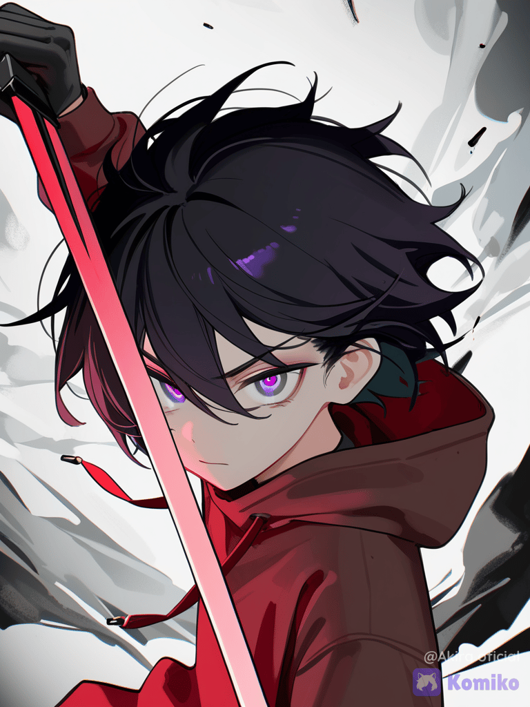 Espada Vermelha e Olhar Roxo 💜⚔️