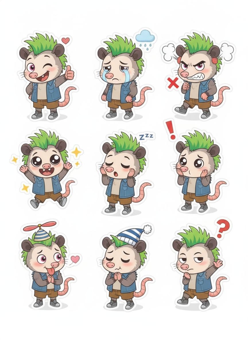 Chibi stickers of Alberto