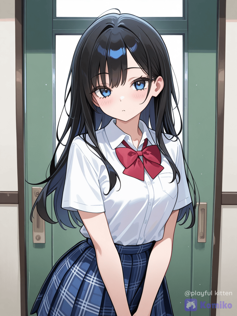 Anime girl with blue eyes