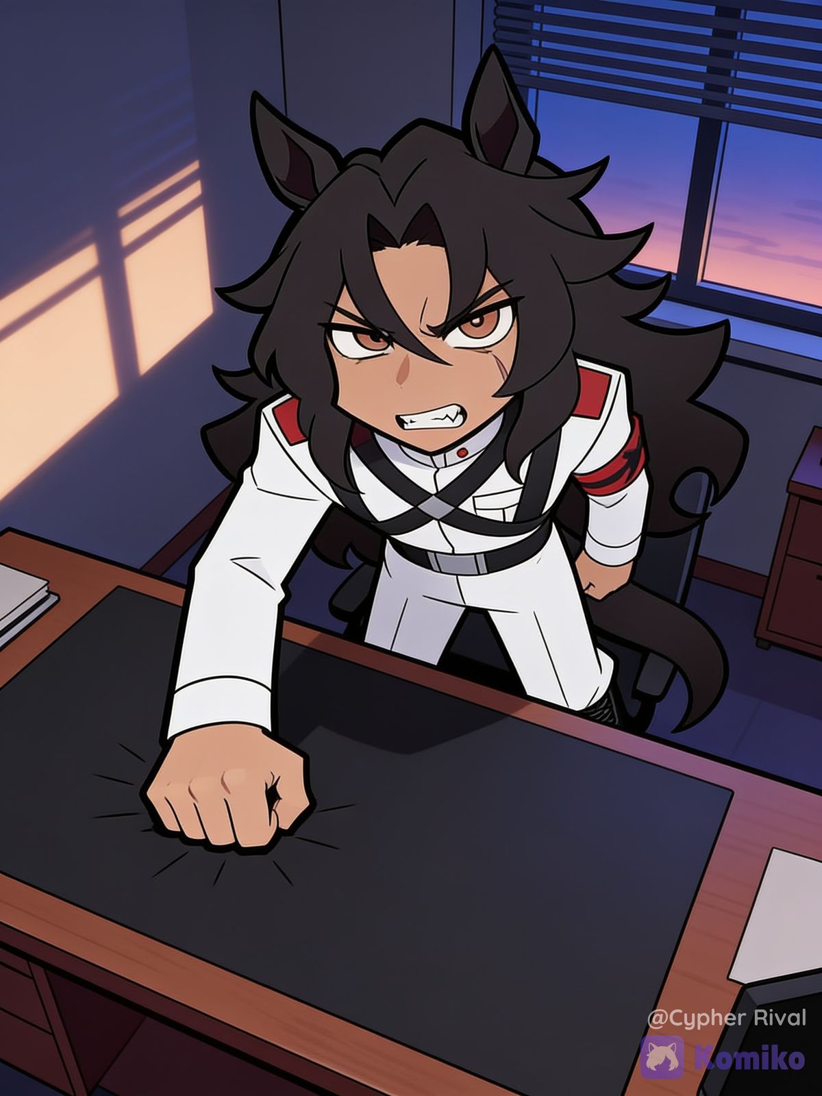 Adrian's Fierce Desk Moment 🐺💥