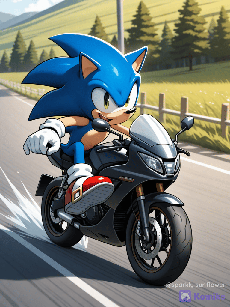 Sonic y su genial moto