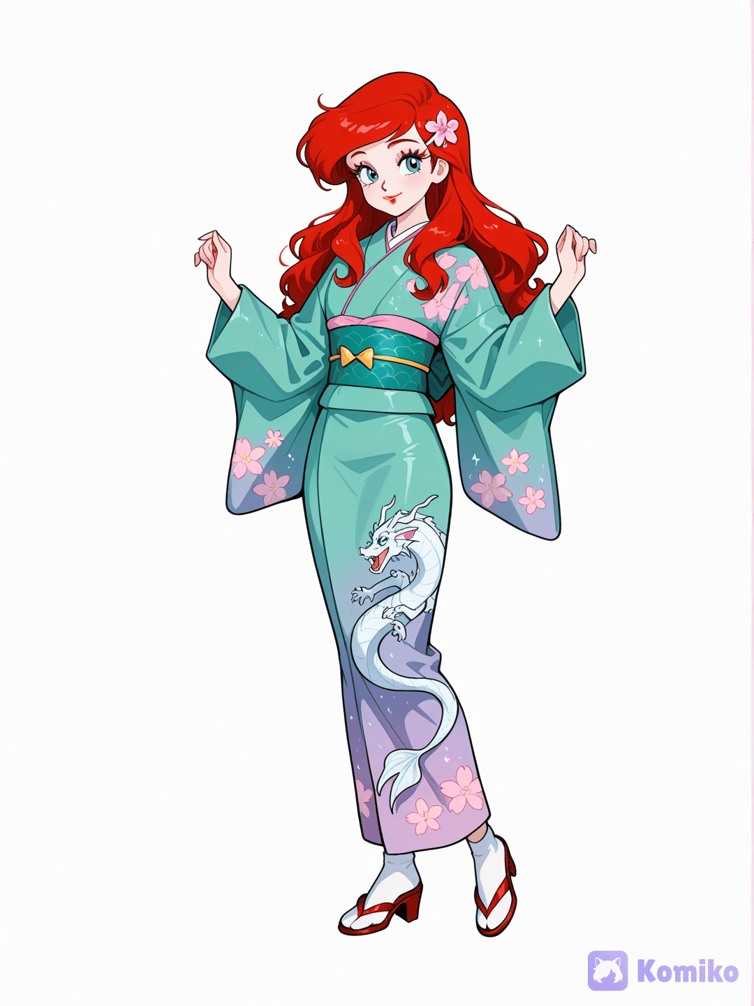 Princess Ariel's Custom Japanese Kimono: Disney's The Little Mermaid