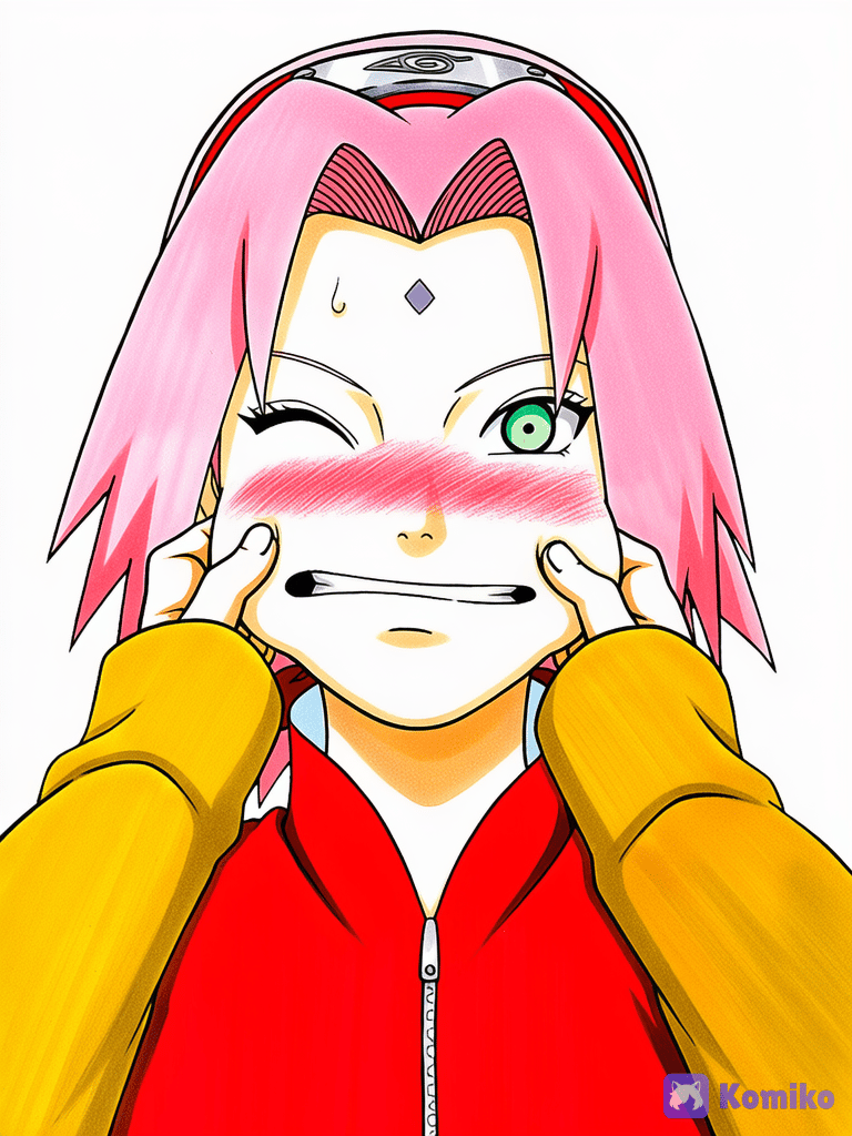 Apertando as bochechas da Sakura 🥰