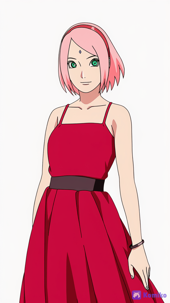 Sakura de vestido vermelho ✨