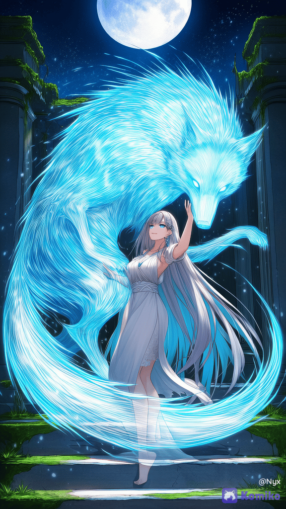 The Moonlit Contract: Spirit Wolf and Maiden