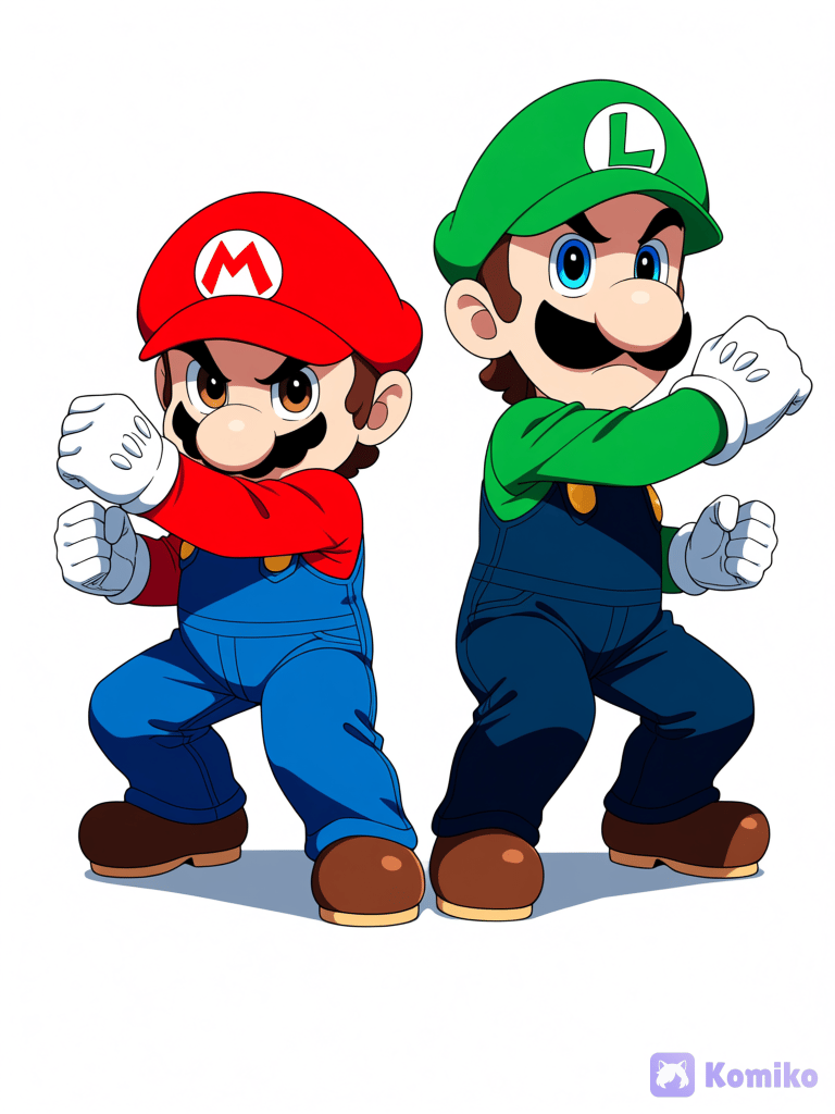 Mario y Luigi listos para luchar