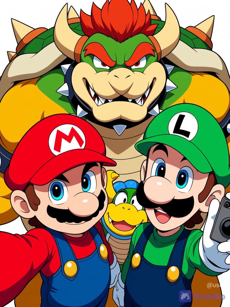 Mario, Luigi y Bowser.