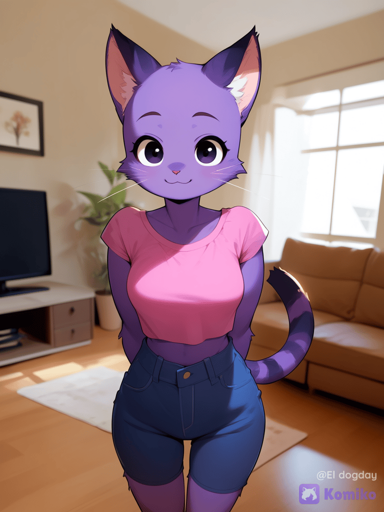 una gatita morada linda!