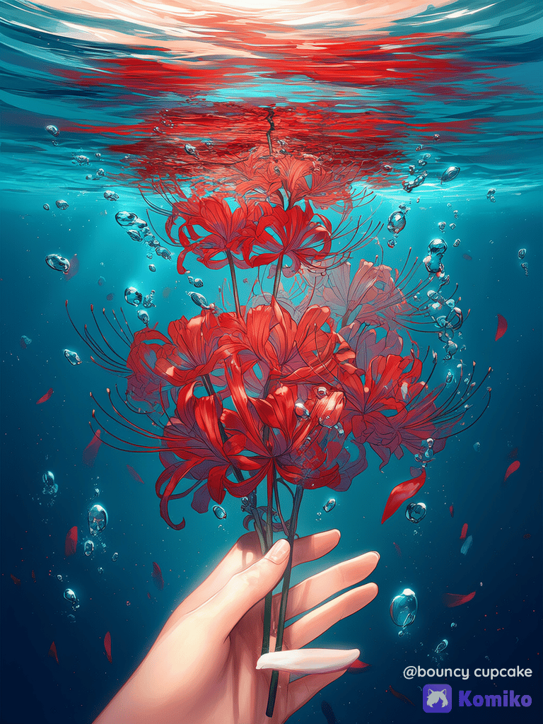 Flower under  a beautiful sea with dreamy vibes