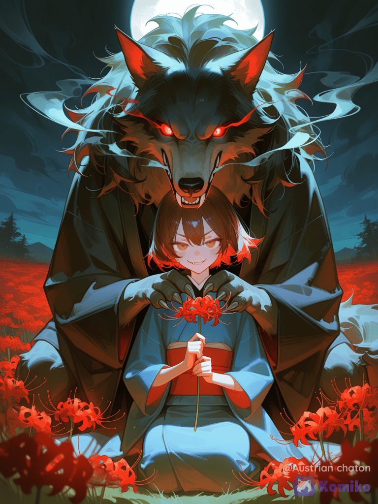 "Hey, don't get too close, Shinki. You sneeze easily around those lilies, remember?"