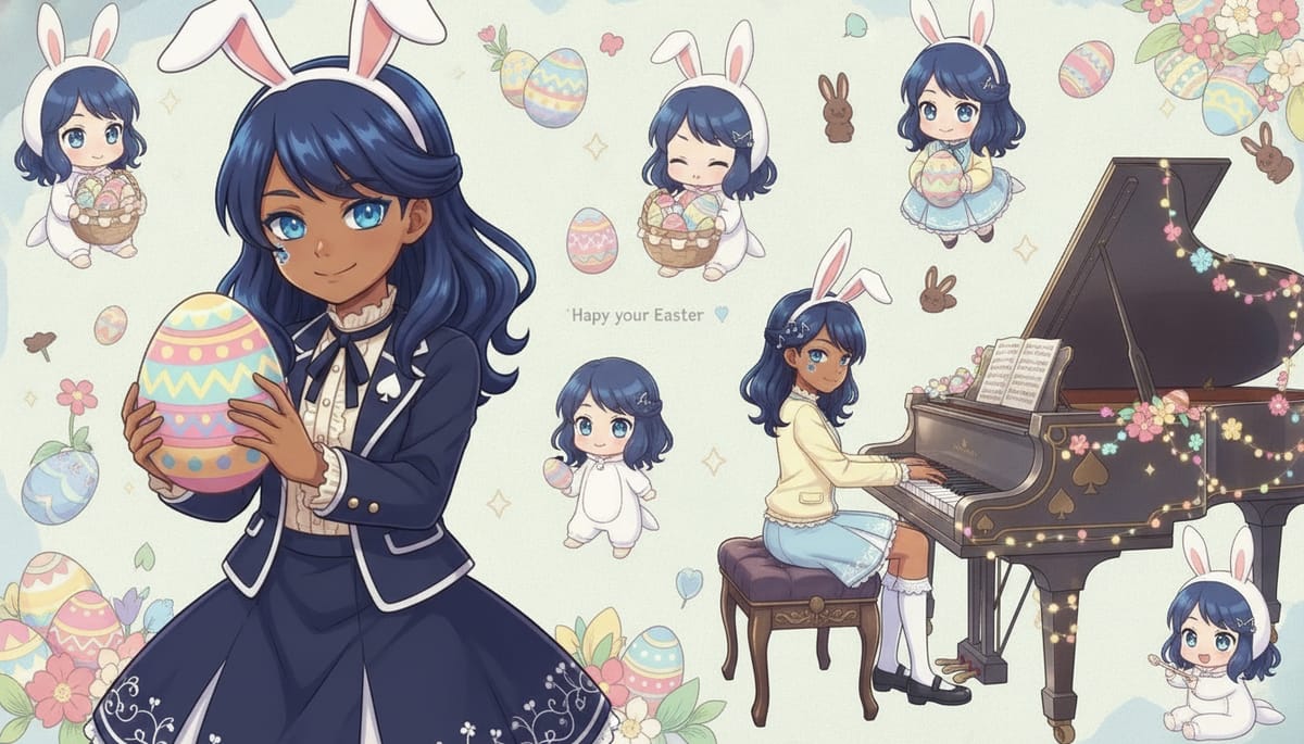 Bunny Piano Easter Vibes 🐰🎹💙