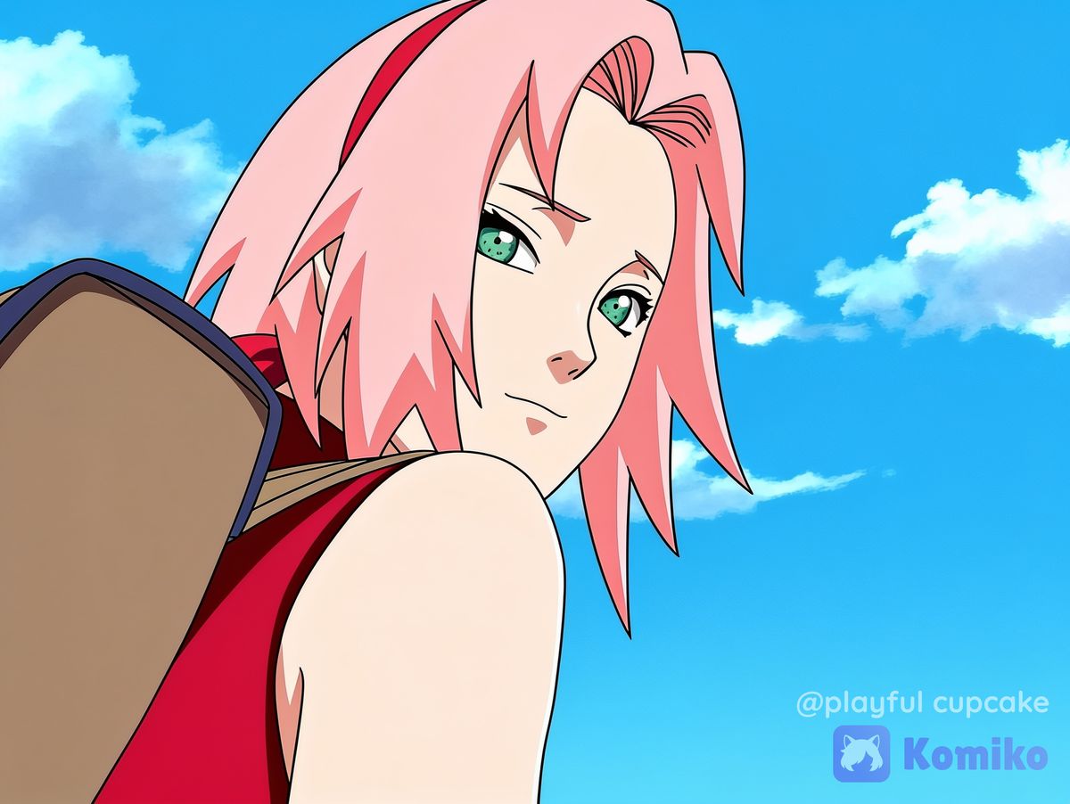 Sakura Haruno thanking Chiyo for her help and support