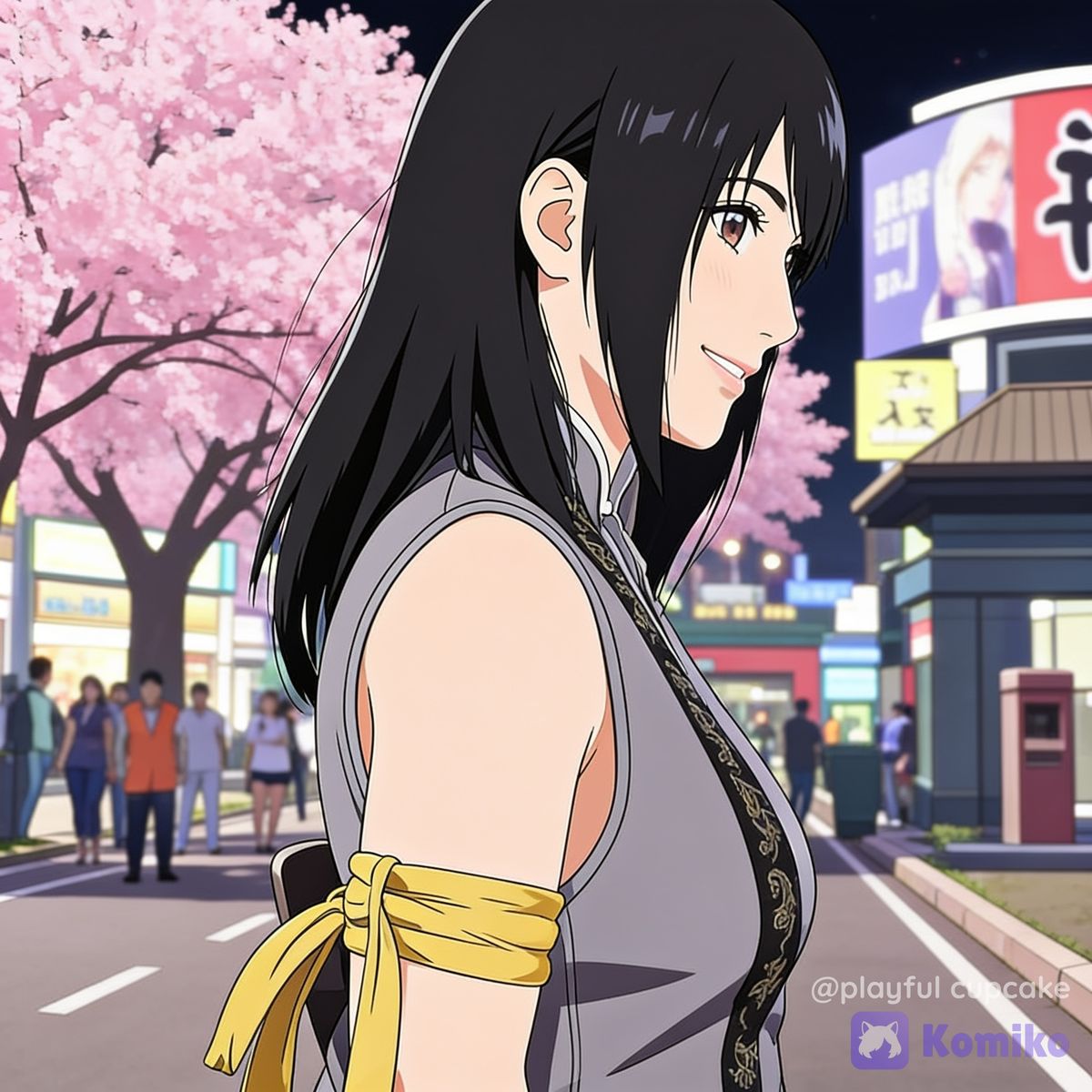 Ling Xiaoyu takes us to a beautiful place of cherry blossom trees in the streets