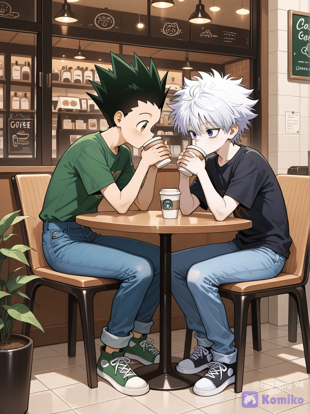 Enjoying some coffee