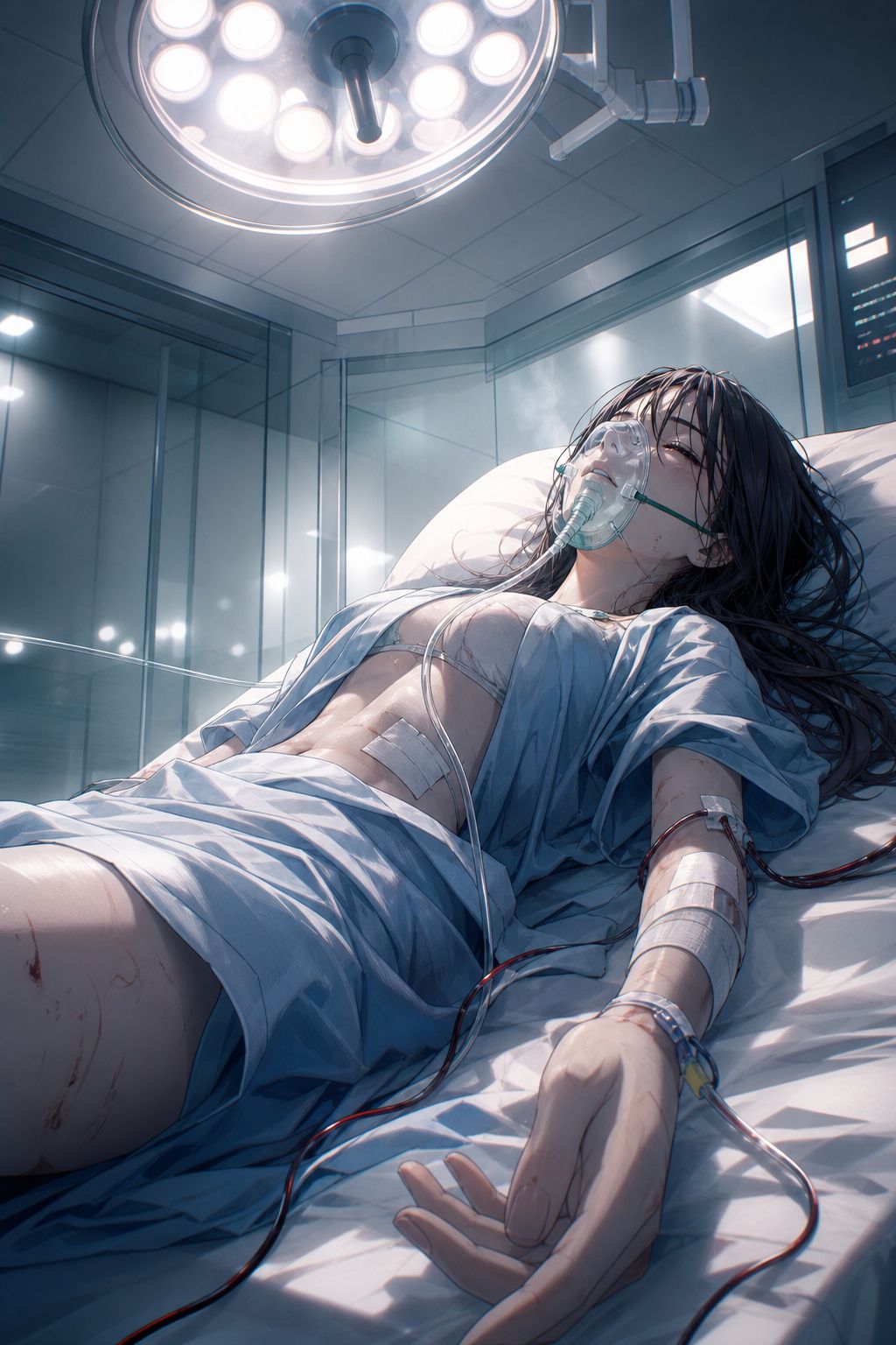 A girl in the hospital