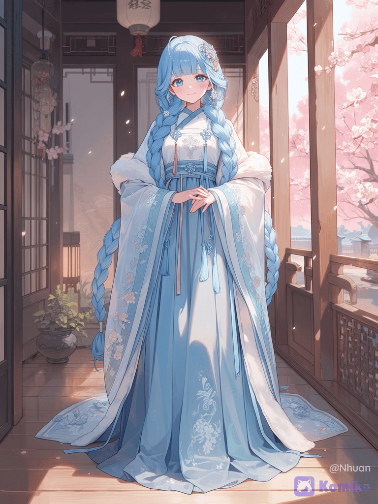 Cinderella hanfu xanh dịu dàng 💙🌸