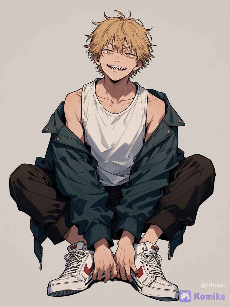 Denji ngồi chill siêu dễ thương ✨