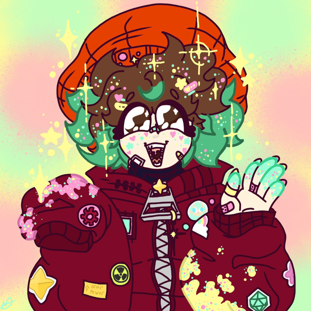 Drawing of my new avatar photo i made on my iPad ⭐️✨🌙🌟💫