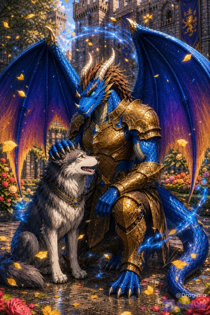 A bond between a wolf and a dragon